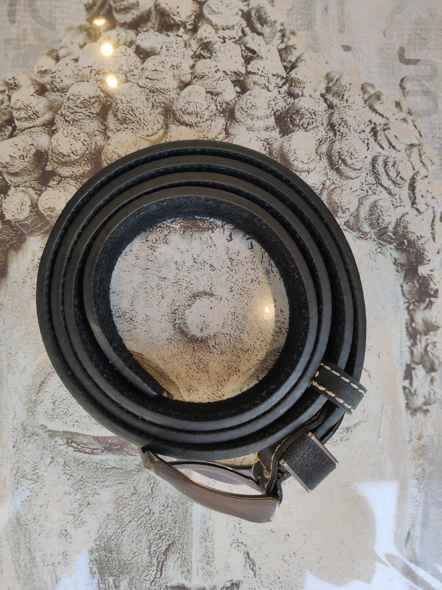 Blauer Ledergürtel für Herren, Gürtel aus echtem Leder, 135 cm