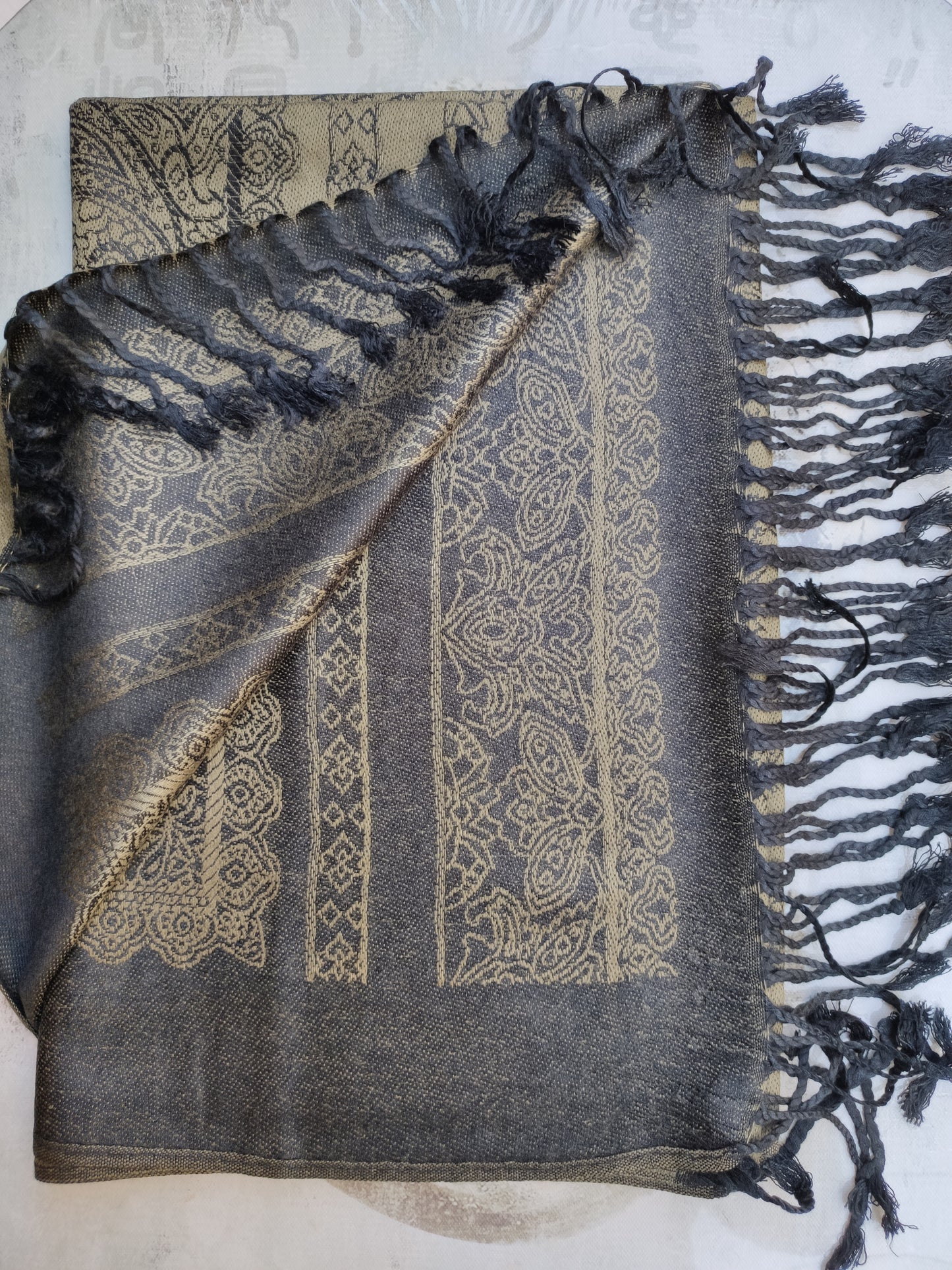 Pashmina Foulard Schal Seide 100 % Indien 195X75 60 cm