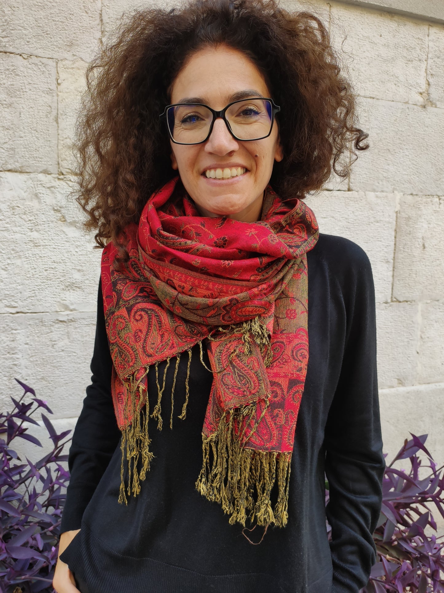 Pashmina Foulard Schal Seide 100 % Indien 195X75 60 cm