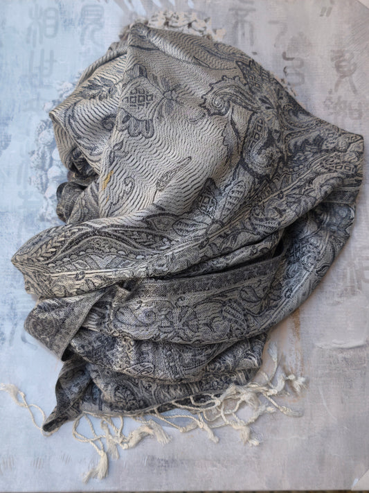Pashmina Foulard Schal Seide 100 % Indien 195X75 60 cm