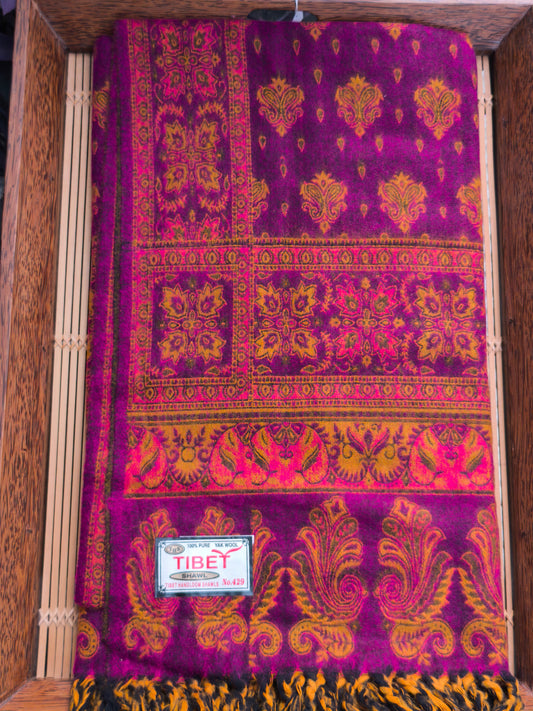 Warm Tibetan Yak Wool Shawl Scarf Stole Pashmina Blanket 4A