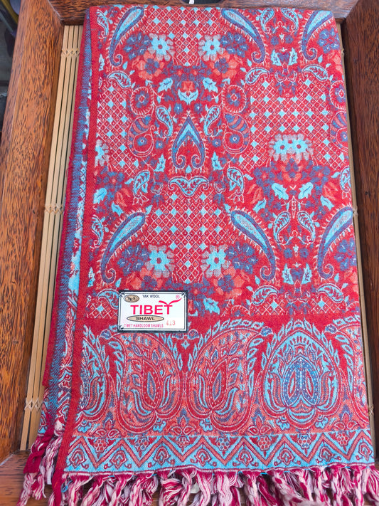 Scialle sciarpa stola Pashmina coperta lana di Yak calda Tibet 37A
