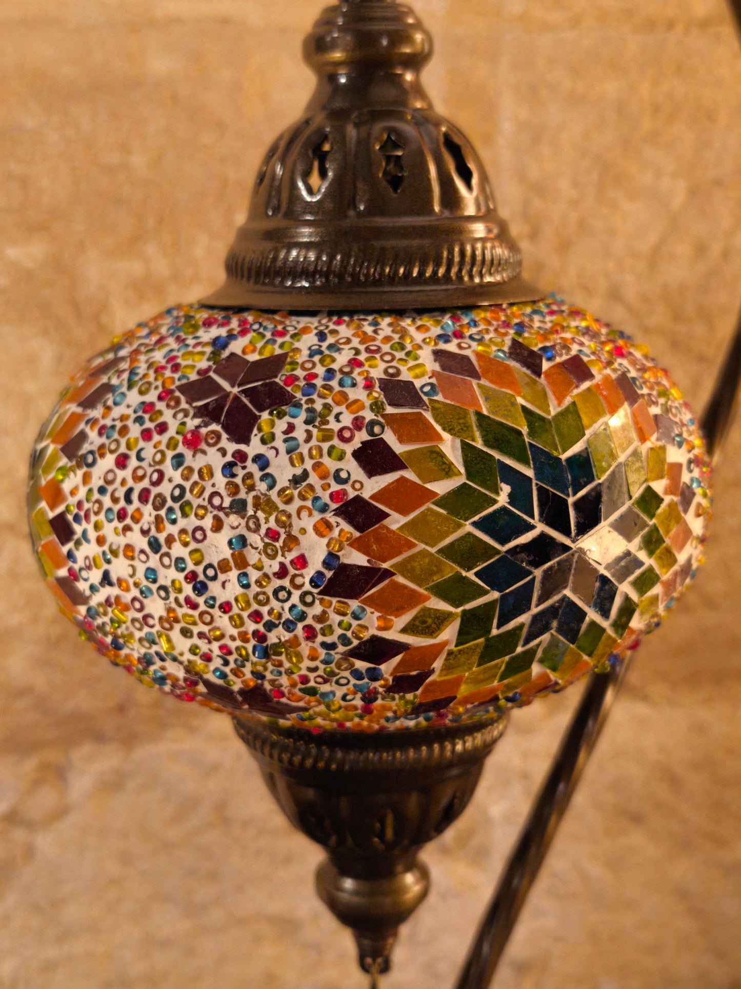 Türkische Mosaikglaslampe, ethnische Dekoration 1A