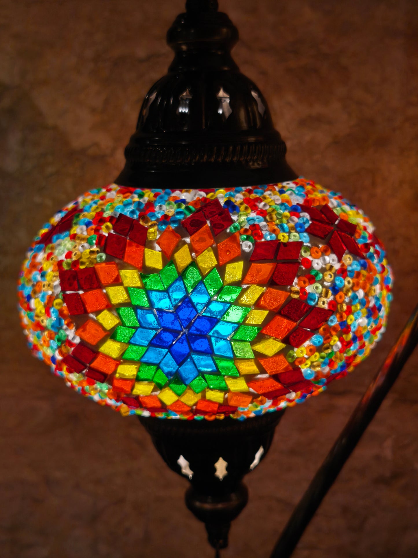 Türkische Mosaikglaslampe, ethnische Dekoration 1A