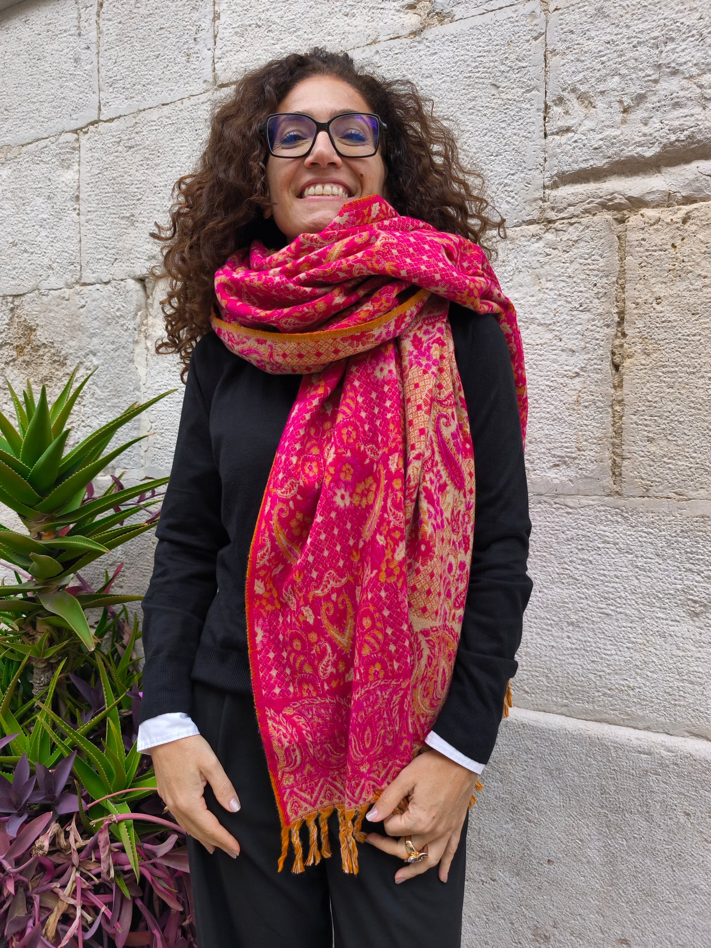 Warm Tibetan Yak Wool Shawl Scarf Stole Pashmina Blanket 75A