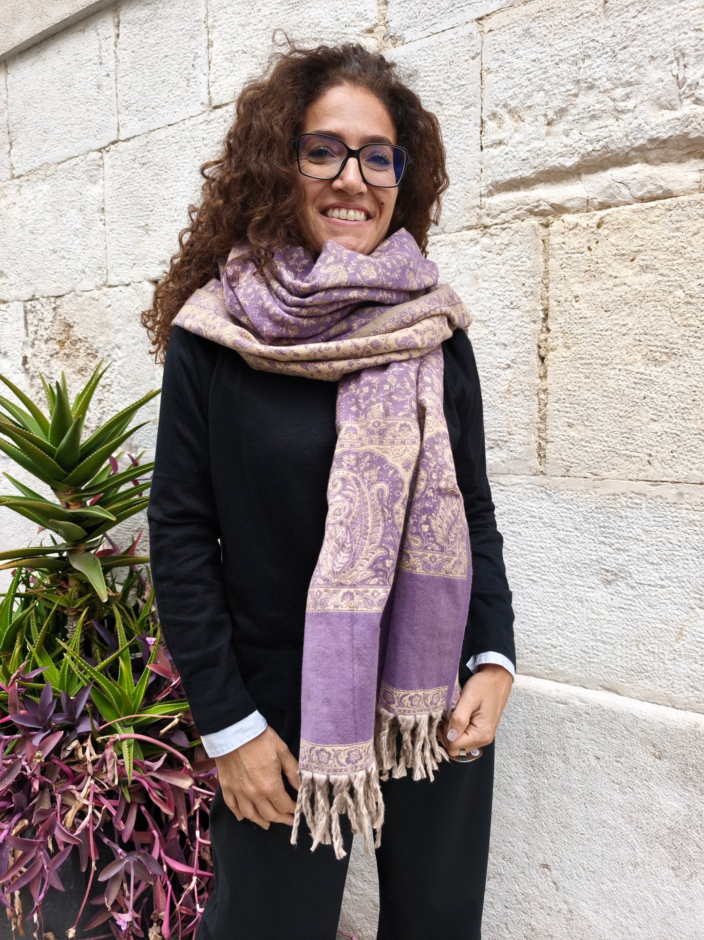 Warm Tibetan Yak Wool Shawl Scarf Stole Pashmina Blanket 75A