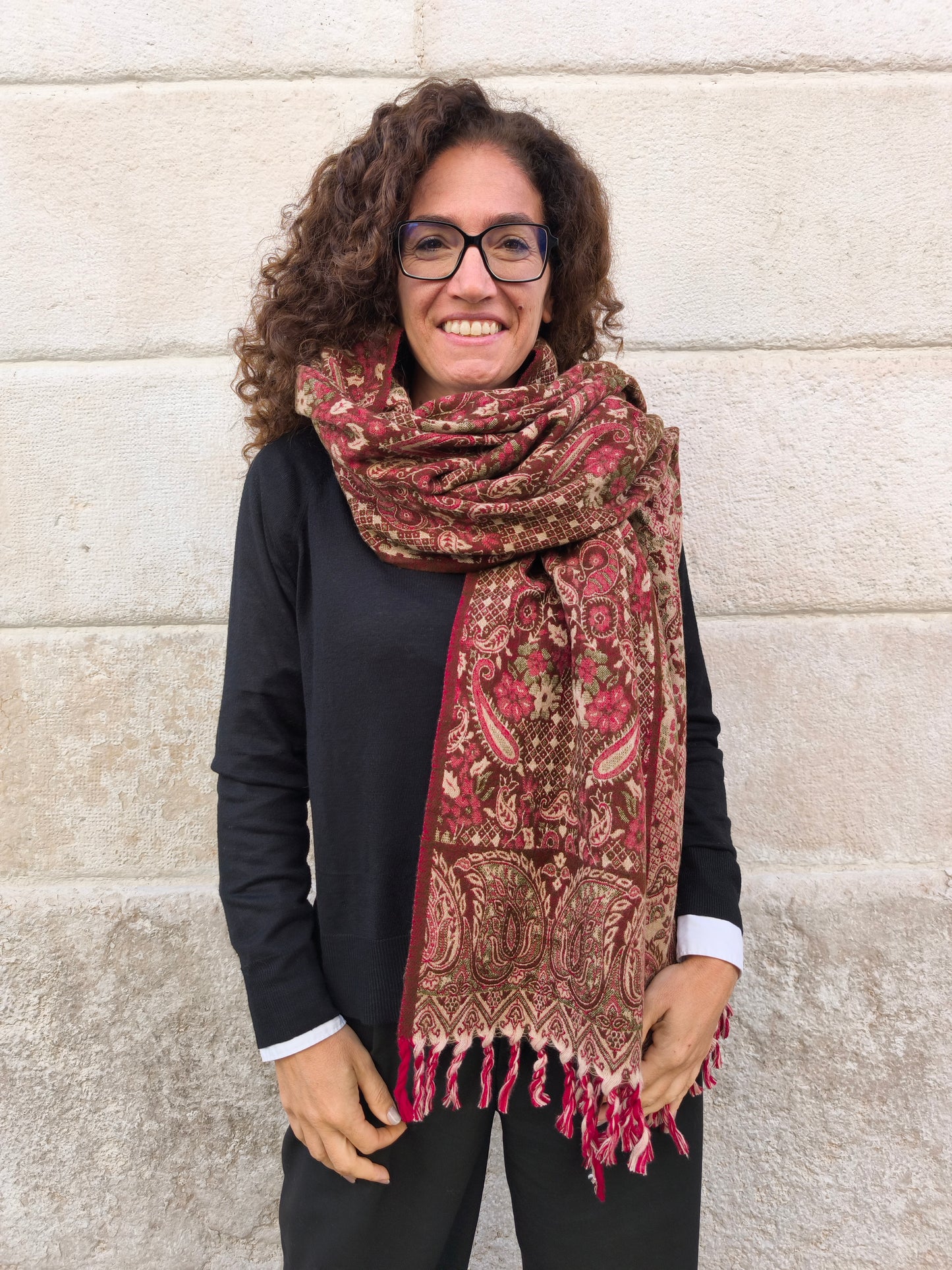 Warm Tibetan Yak Wool Shawl Scarf Stole Pashmina Blanket 75A