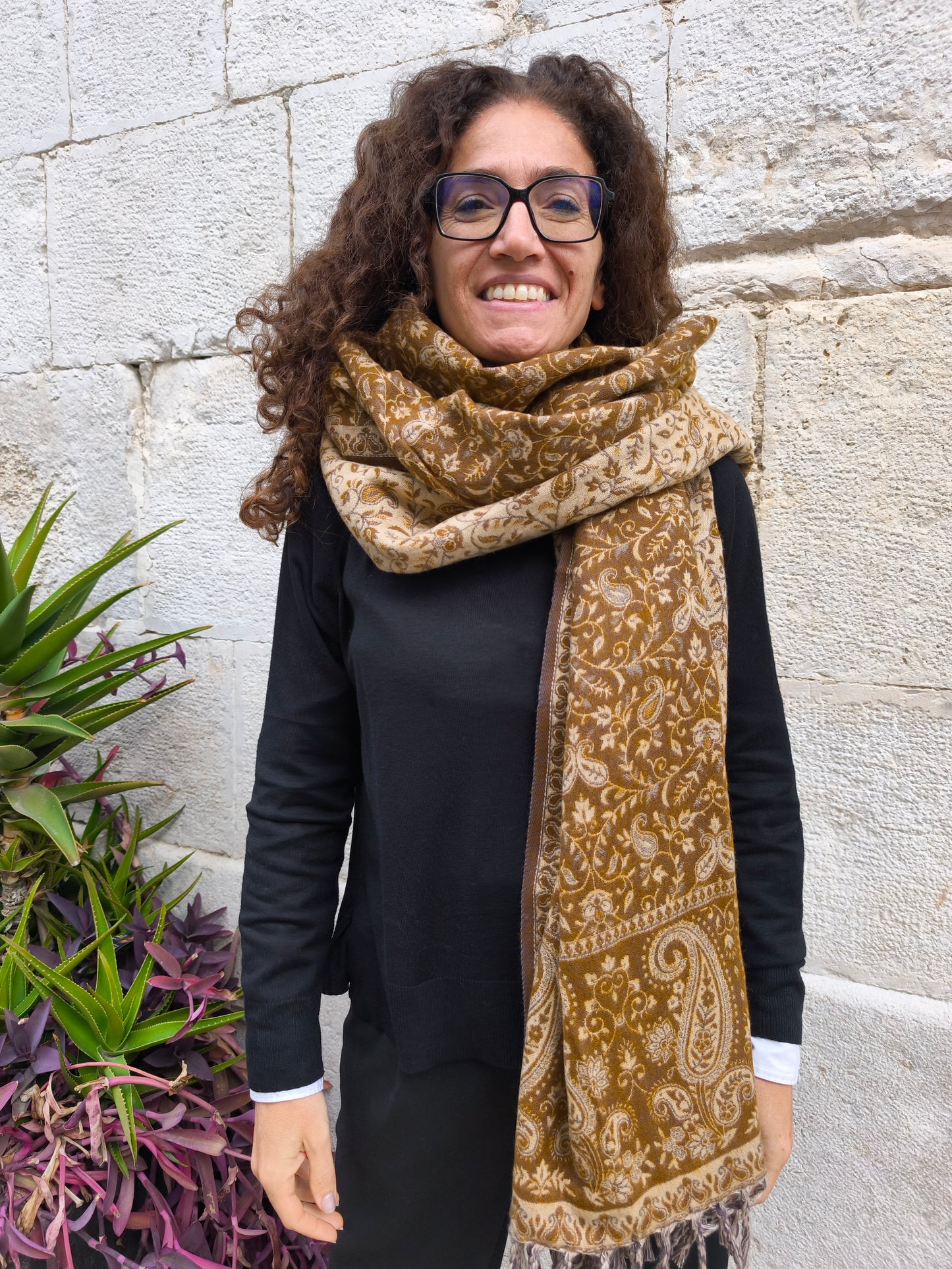 Warm Tibetan Yak Wool Shawl Scarf Stole Pashmina Blanket 75A