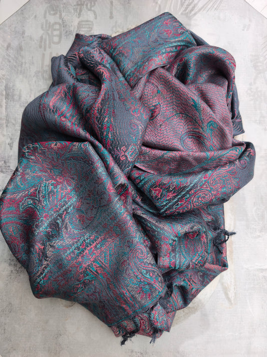 Pashmina-Foulard-Schal, 100 % indische Seide, 195 x 75 cm, 36S