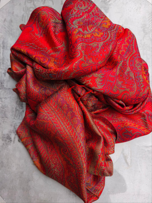 Pashmina-Foulard-Schal, 100 % indische Seide, 195 x 75 cm, 45S