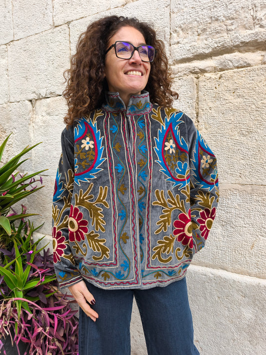 Giacca Velluto Suzani India 12