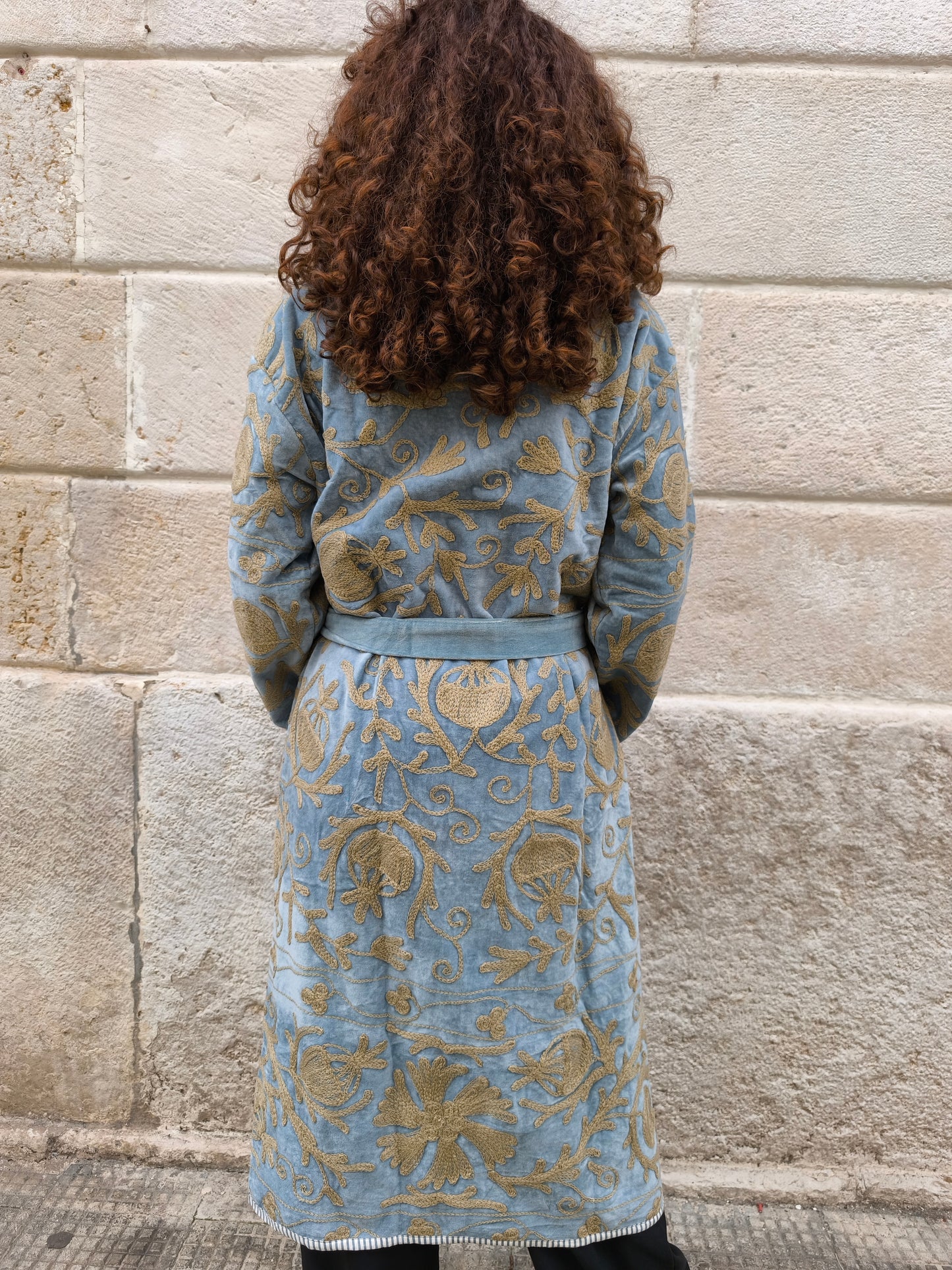 Lange Samt-Suzani-Jacke Indien 25