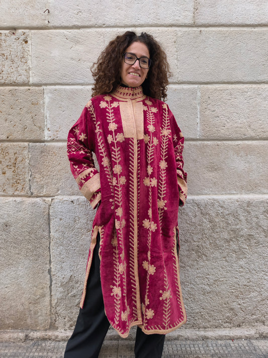 Giacca lunga Velluto Suzani India 26