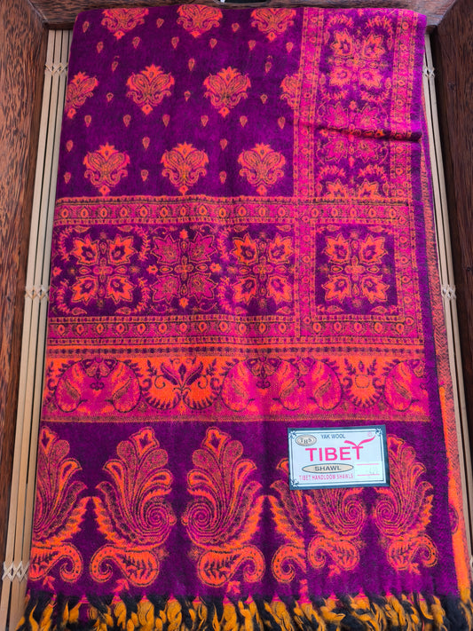 Scialle sciarpa stola Pashmina coperta lana di Yak calda Tibet 24B