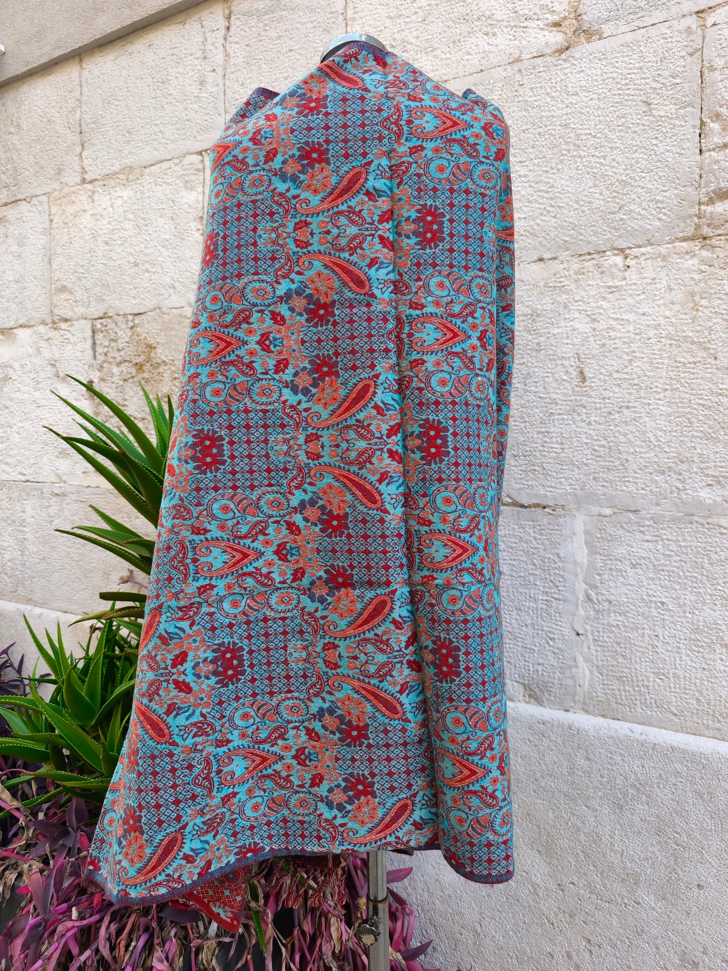 Scialle sciarpa stola Pashmina coperta lana di Yak calda Tibet 26B