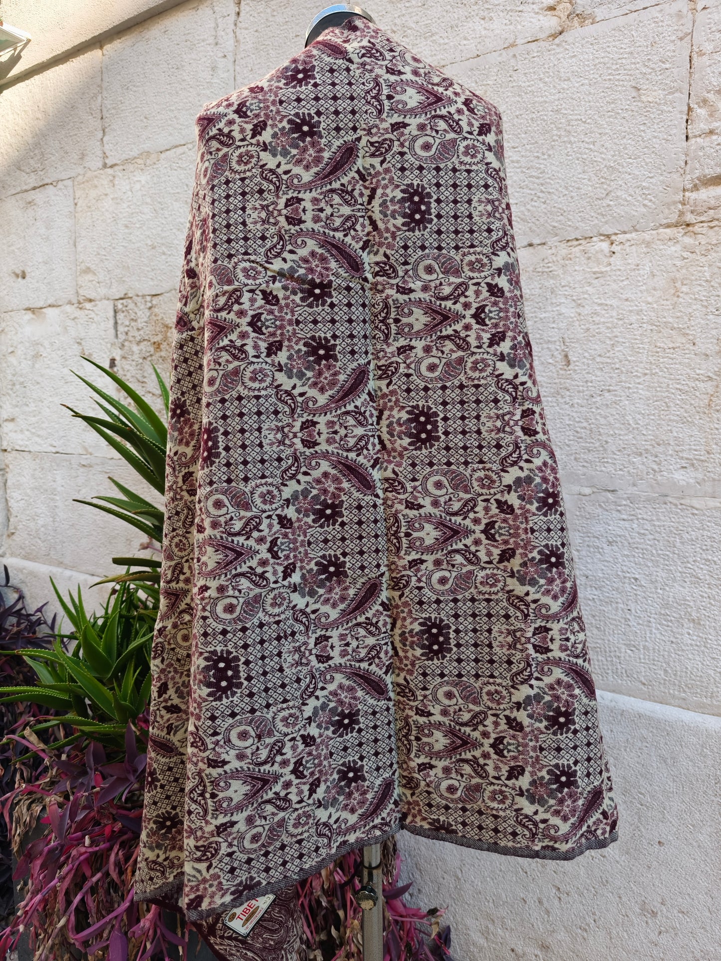 Scialle sciarpa stola Pashmina coperta lana di Yak calda Tibet 30B