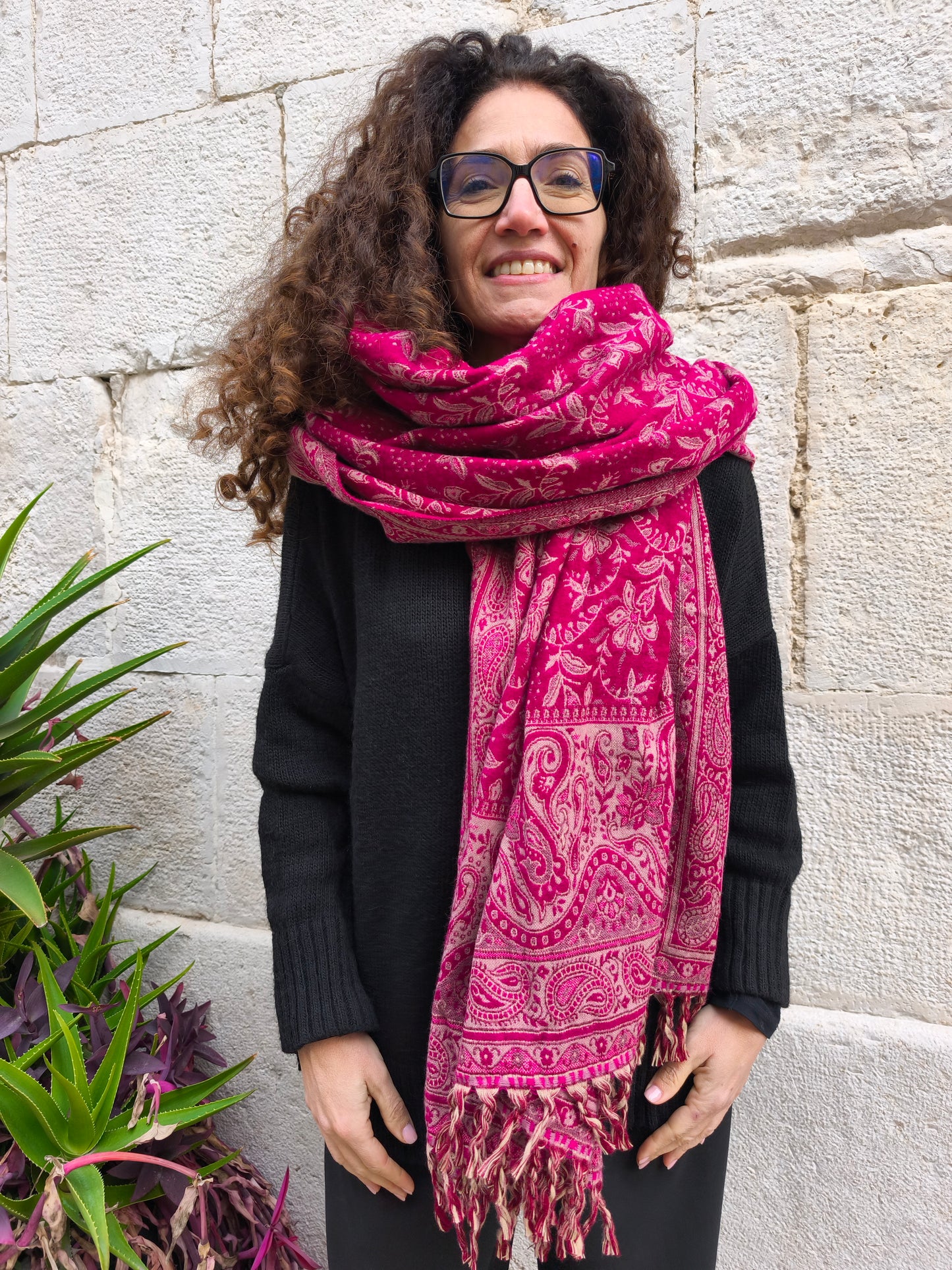 Scialle sciarpa stola Pashmina coperta lana di Yak calda Tibet 61B