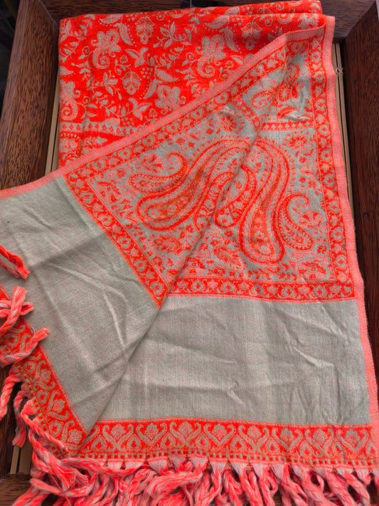 Scialle sciarpa stola Pashmina coperta lana di Yak calda Tibet 67B Difettato