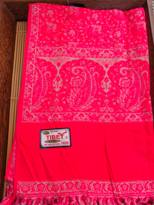 Scialle sciarpa stola Pashmina coperta lana di Yak calda Tibet 80B Difettato