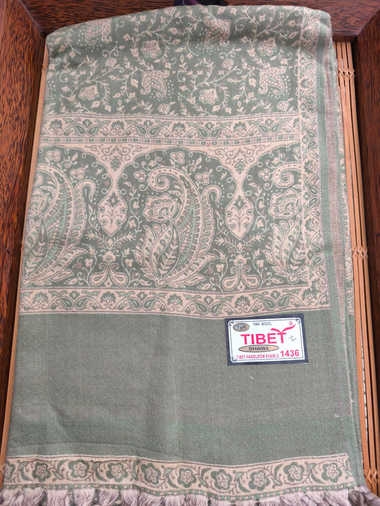 Scialle sciarpa stola Pashmina coperta lana di Yak calda Tibet 83B Difettato