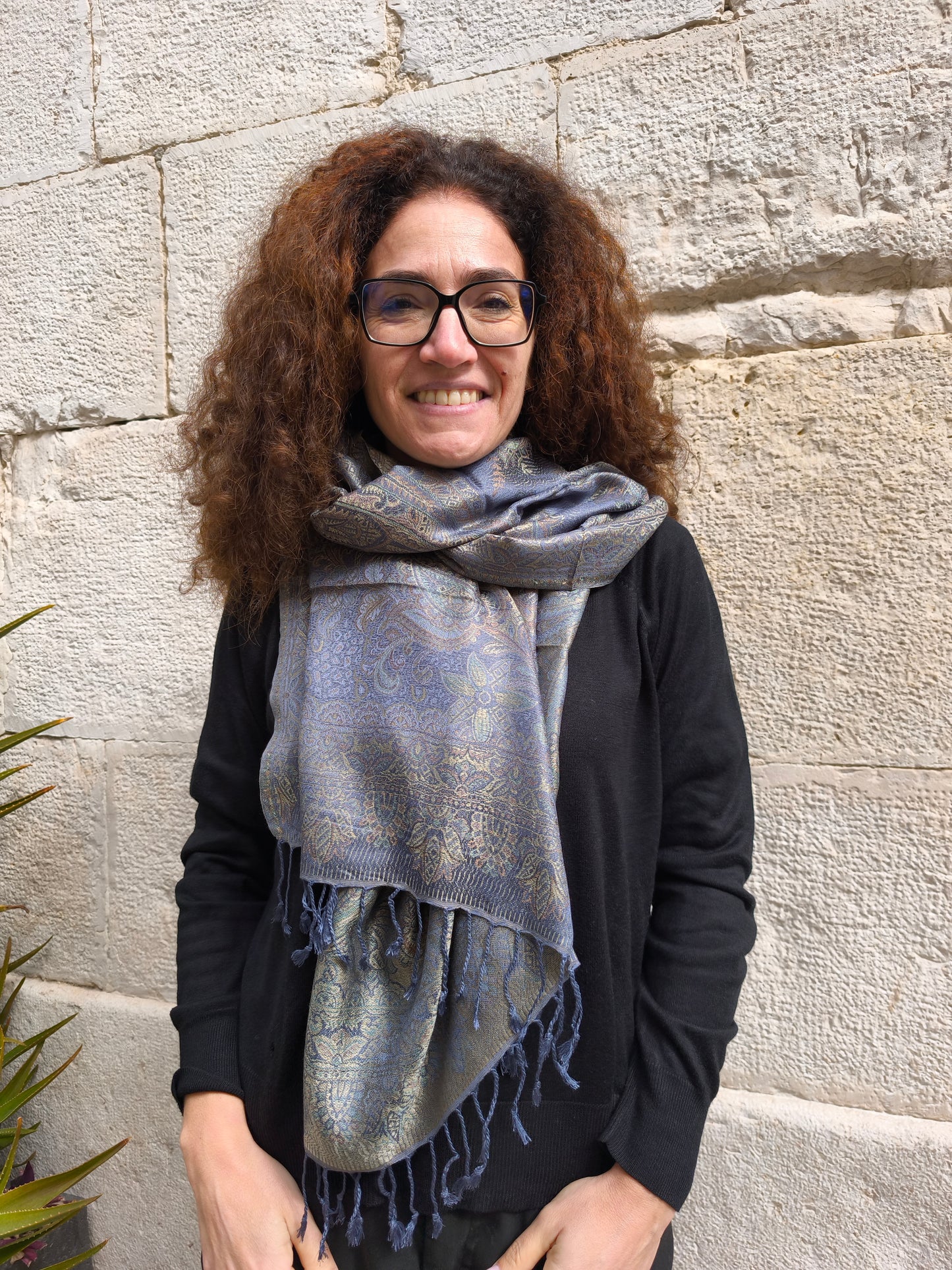 Pashmina Foulard Sciarpa Seta 100% India cm 195X75 11S