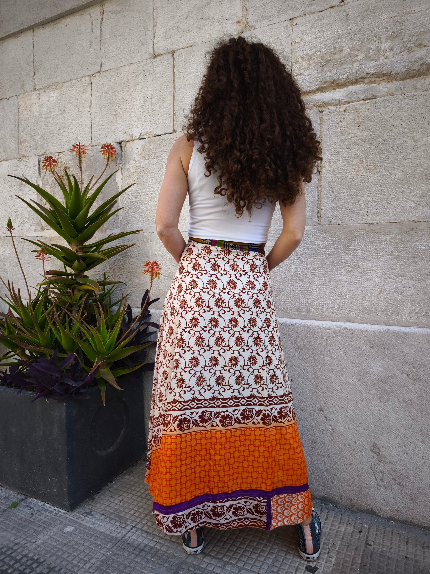 Reversible circle wrap skirt 143K