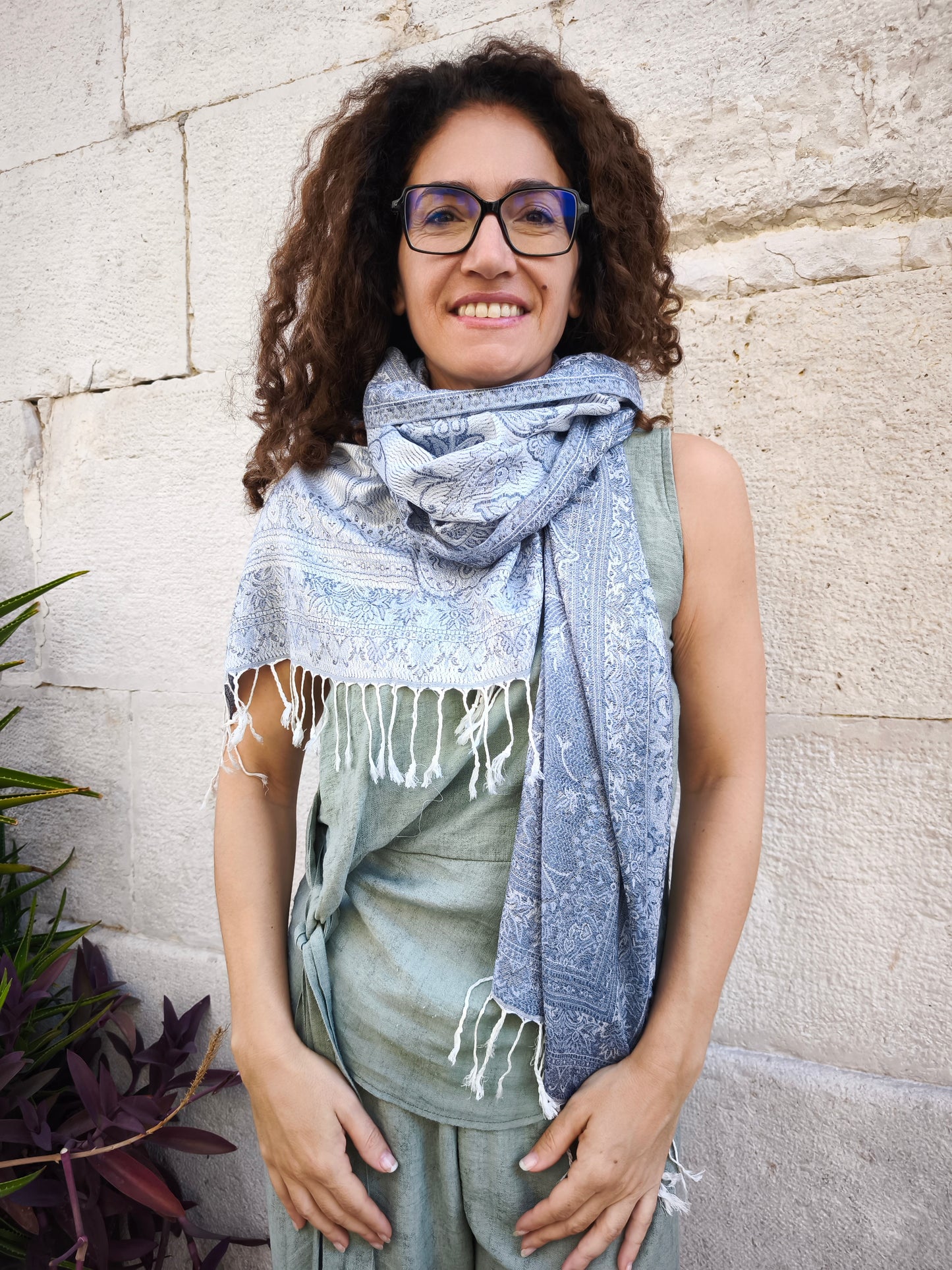 Pashmina Foulard Schal Seide 100% Indien 195x75 cm 15S