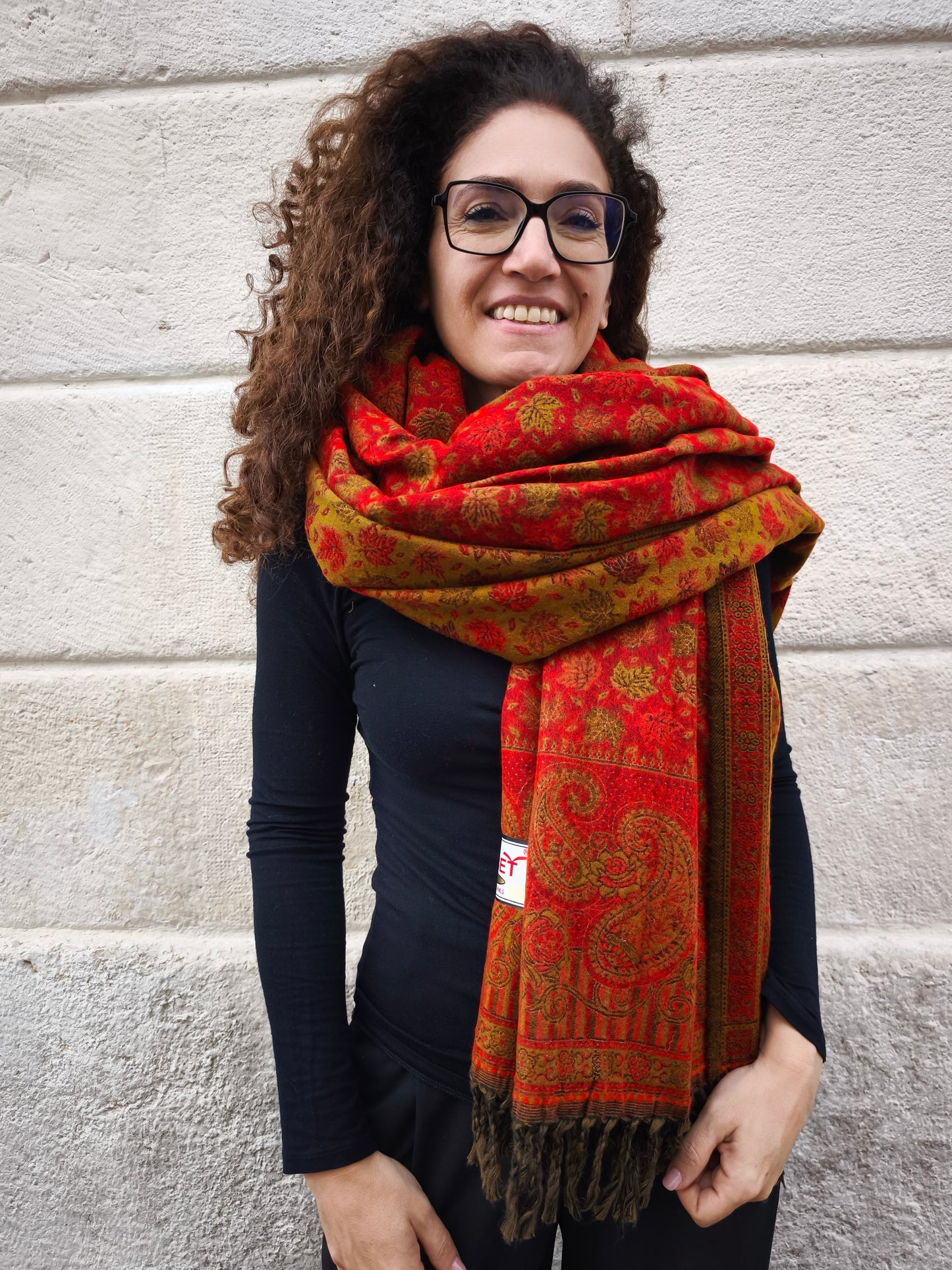 Scialle sciarpa stola Pashmina coperta lana calda YAK Tibet 6E