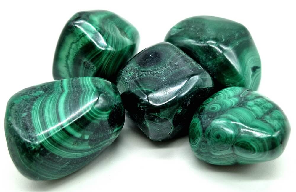Malachite tumbled single mineral hard stone