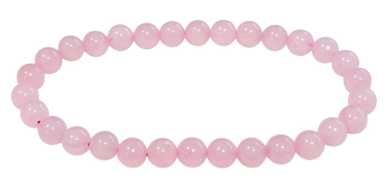 Bracciale elasticizzato pietre dure Quarzo rosa 6mm