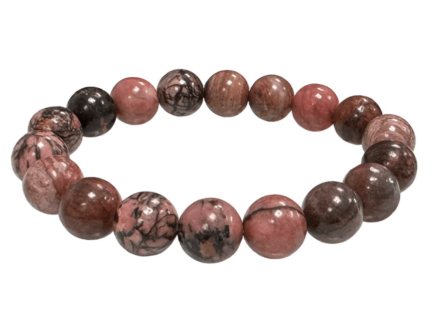Bracciale elasticizzato pietre dure rhodonite 8 mm
