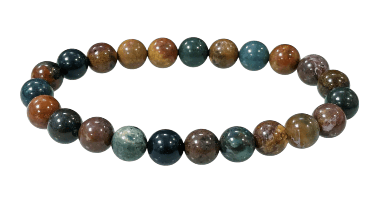 Bracciale elasticizzato pietre dure diaspro oceano 8 mm