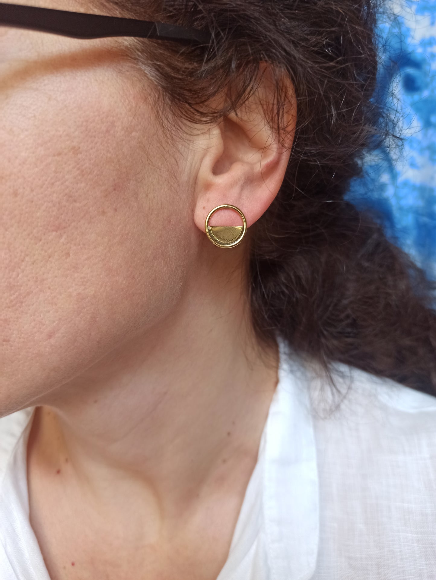 Golden boho earrings lobe