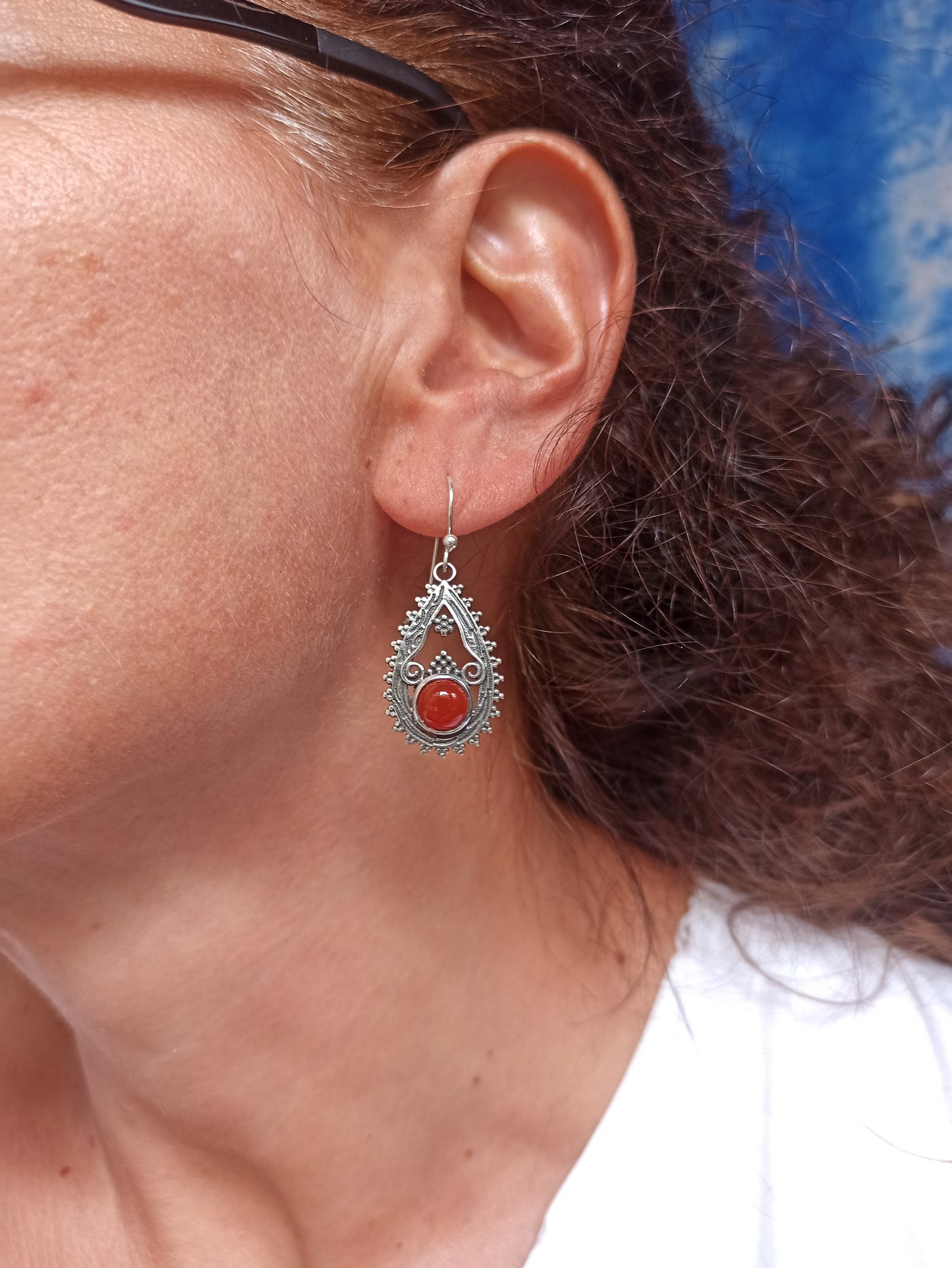925 silver carnelian earrings R41