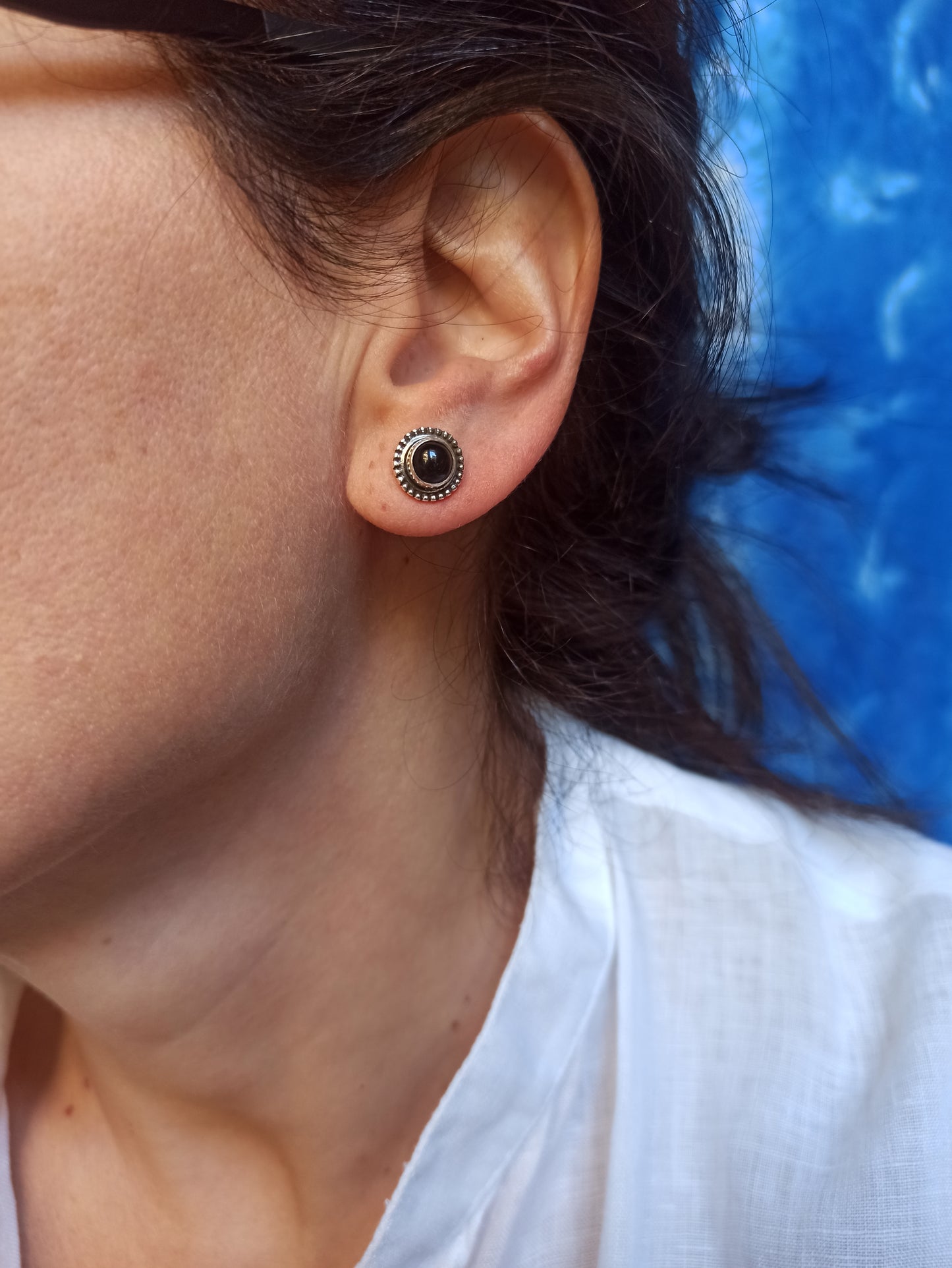 Black onyx 925 silver earrings