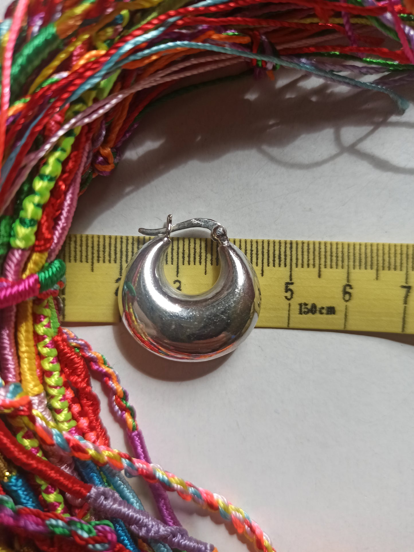 Flache Vollkreisohrringe aus 925er Silber