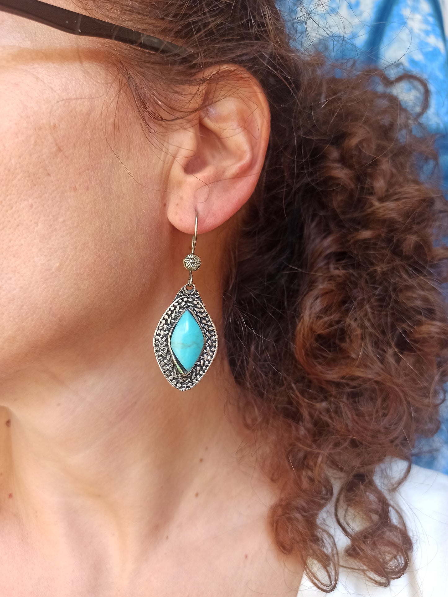 Antique vintage turquoise earrings