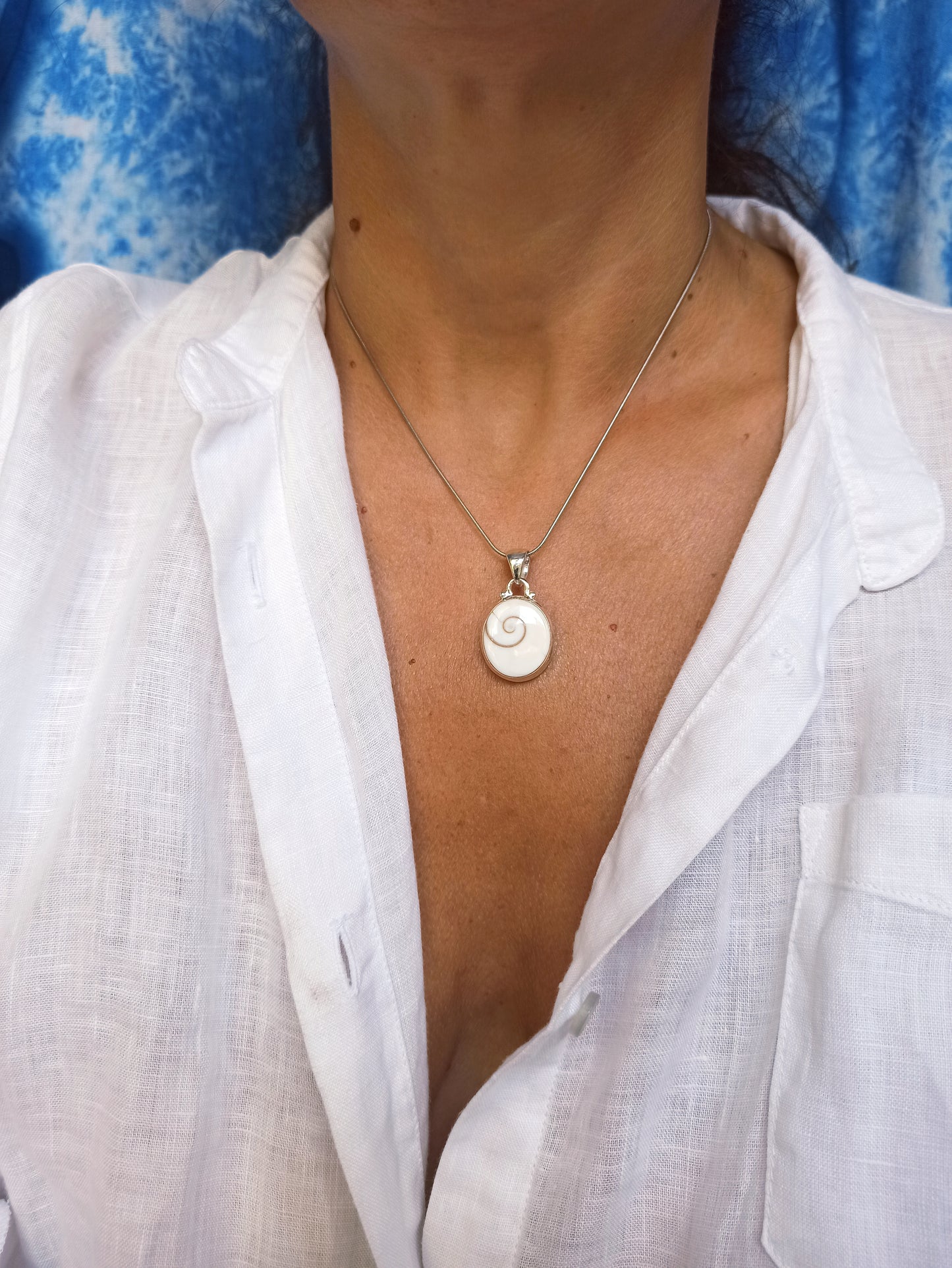 925 silver pendant Shiva's eye F40