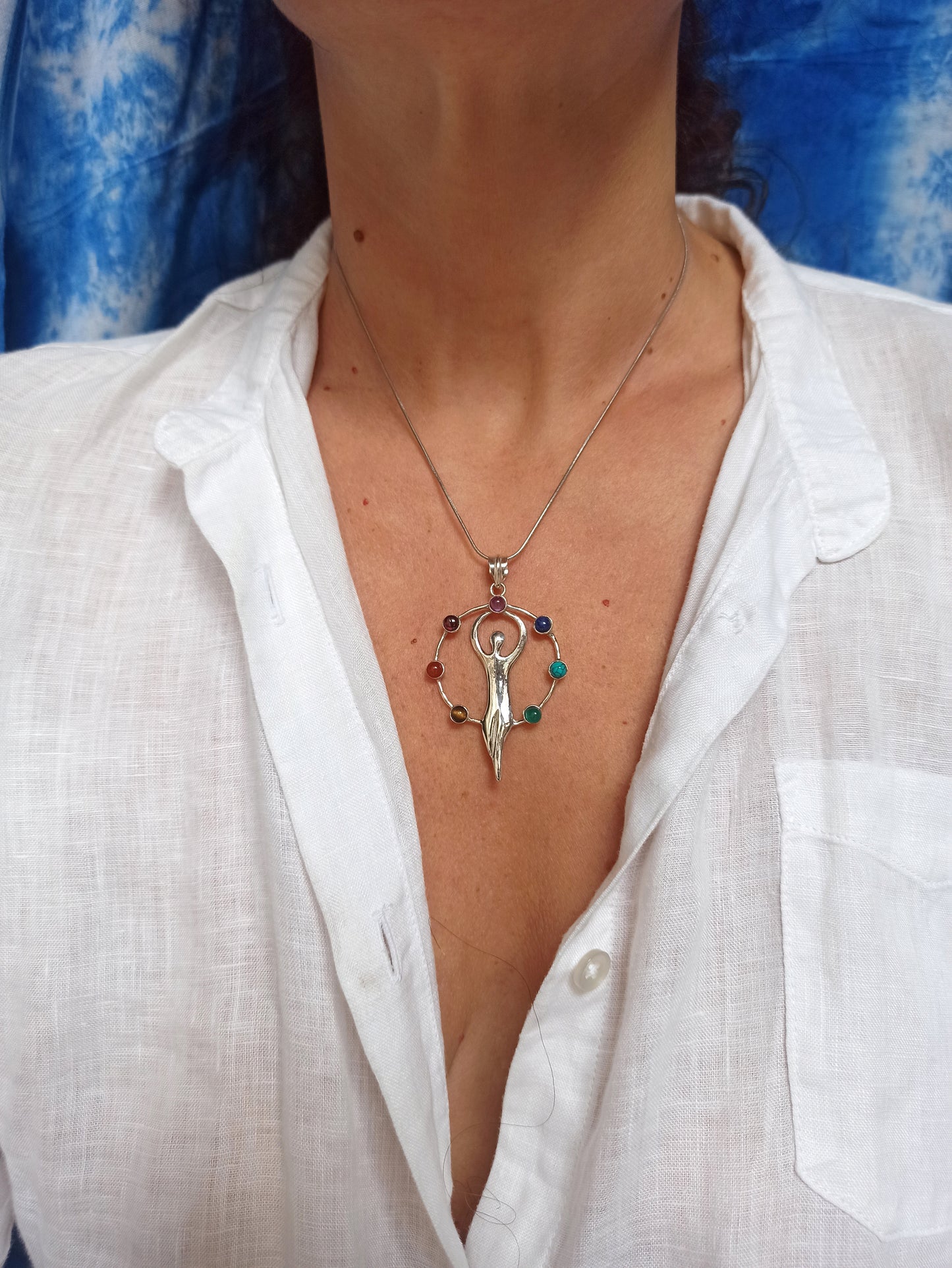 925 silver pendant 7 chakras