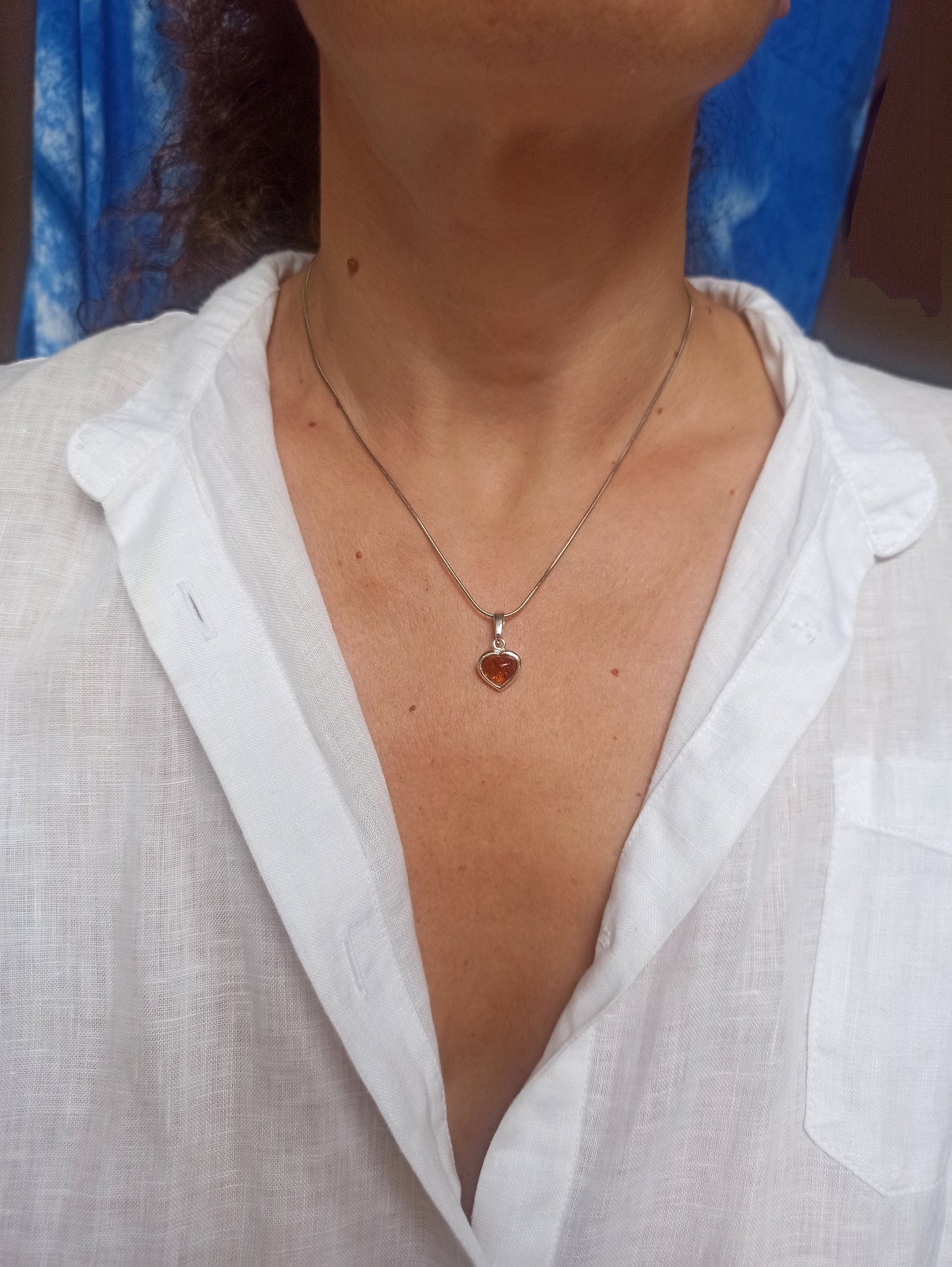 925 silver amber pendant 13AM