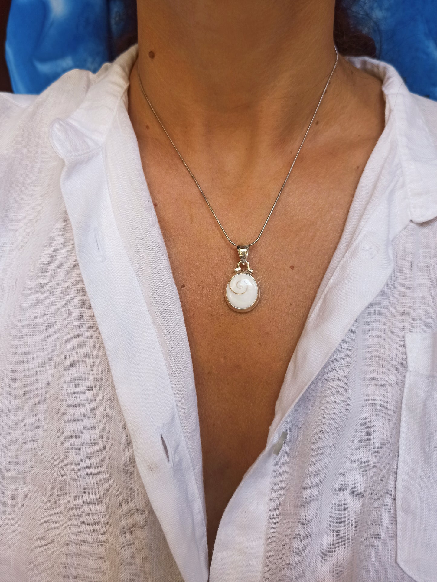 925 silver pendant Shiva's eye F48