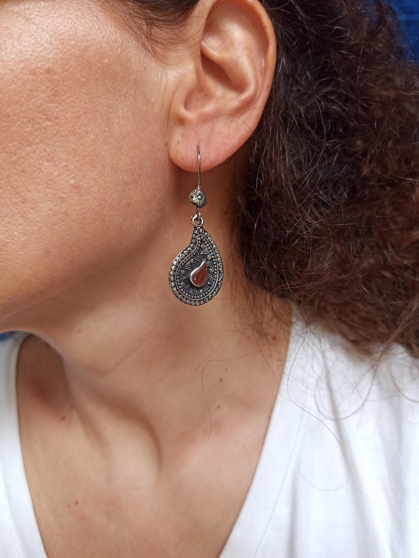 Antique Vintage Agate Earrings