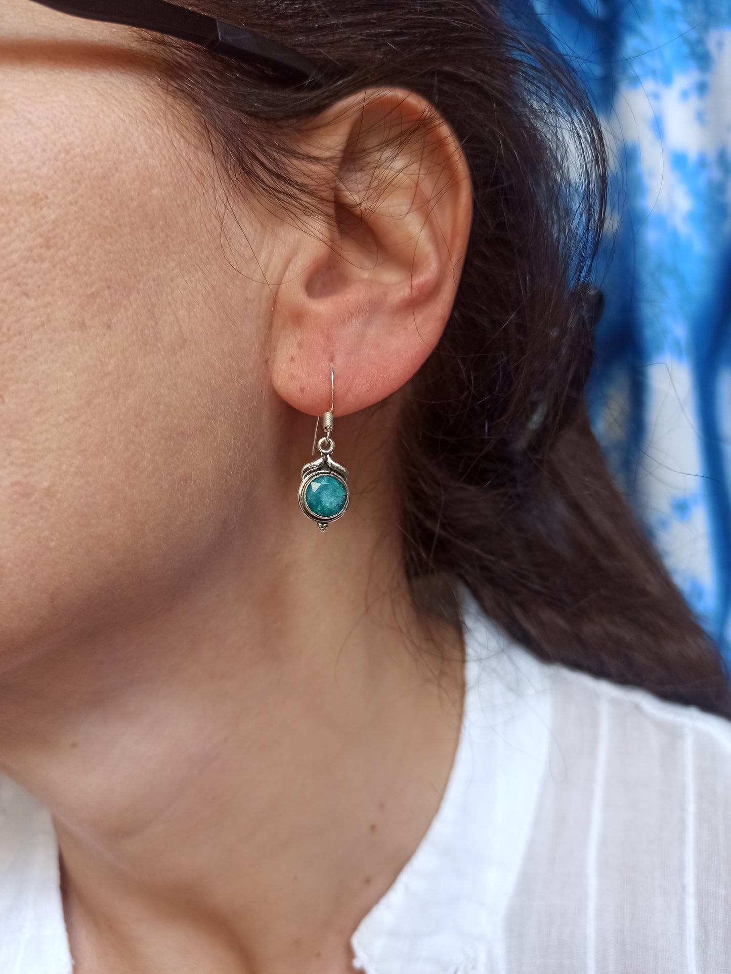 Orecchini argento925 radice di smeraldo