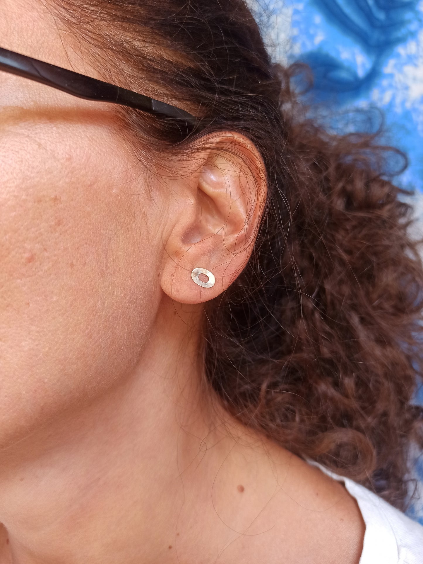 925 silver oval single lobe earring