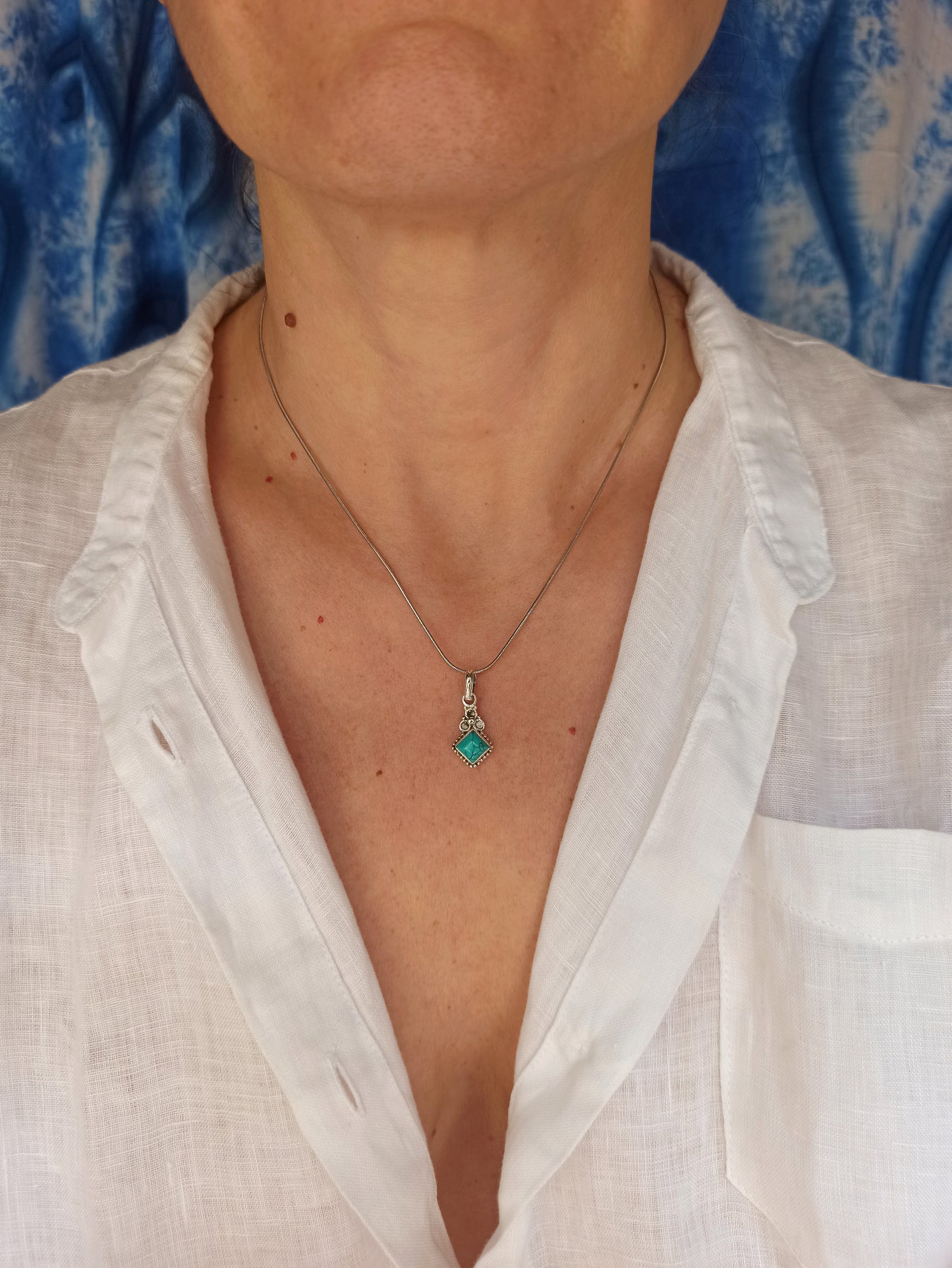 Pendant 925 silver howlite turquoise C62