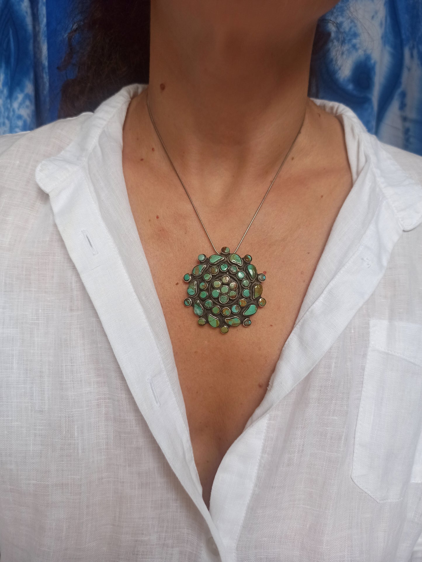 925 silver turquoise pendant F11