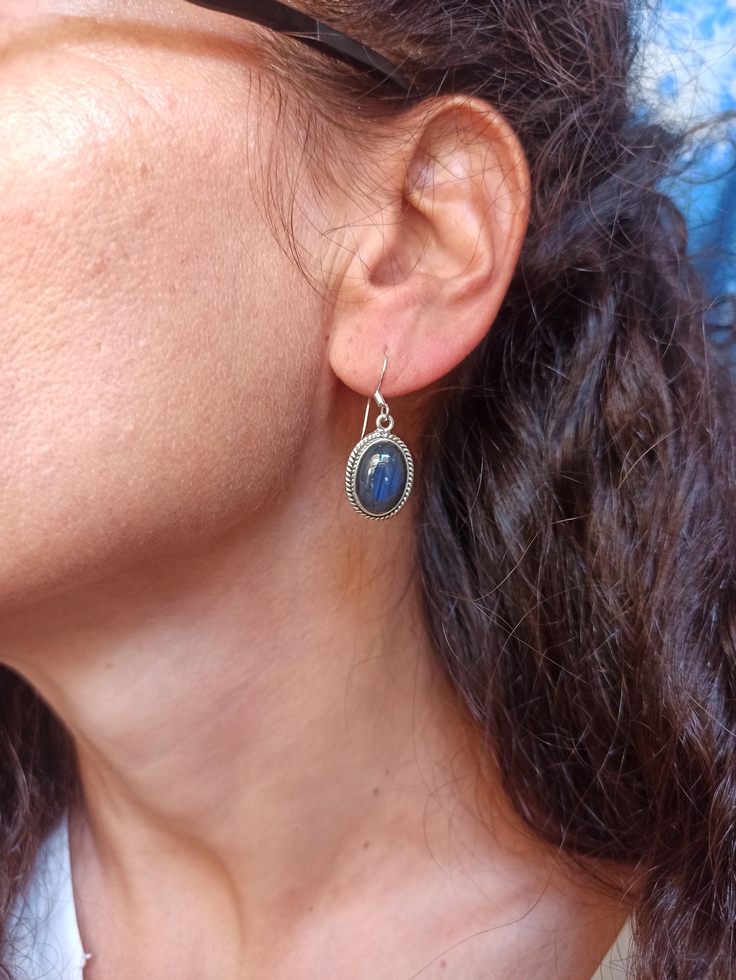 925 silver labradorite earrings R64