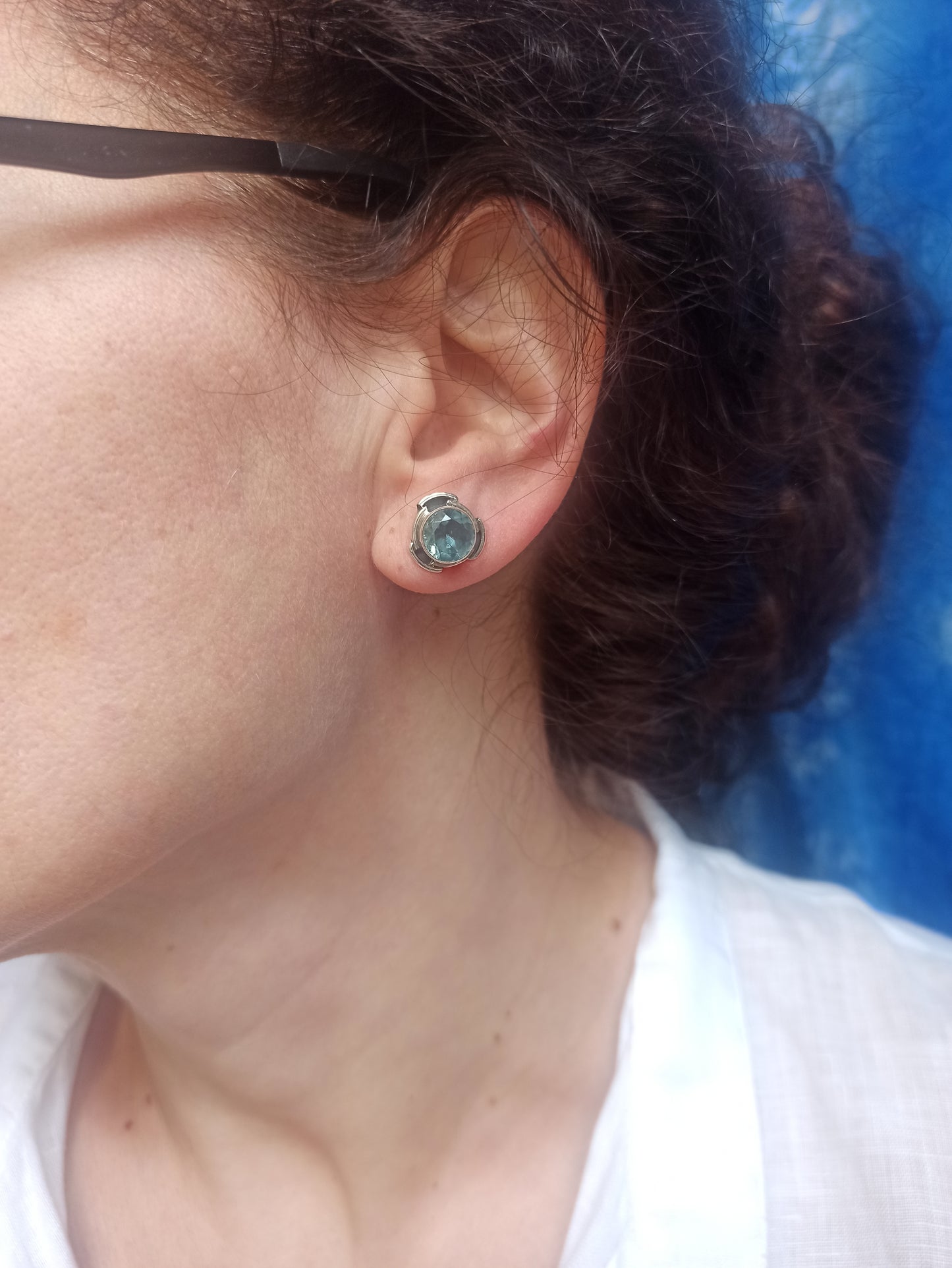 Orecchini argento925 acquamarina O23