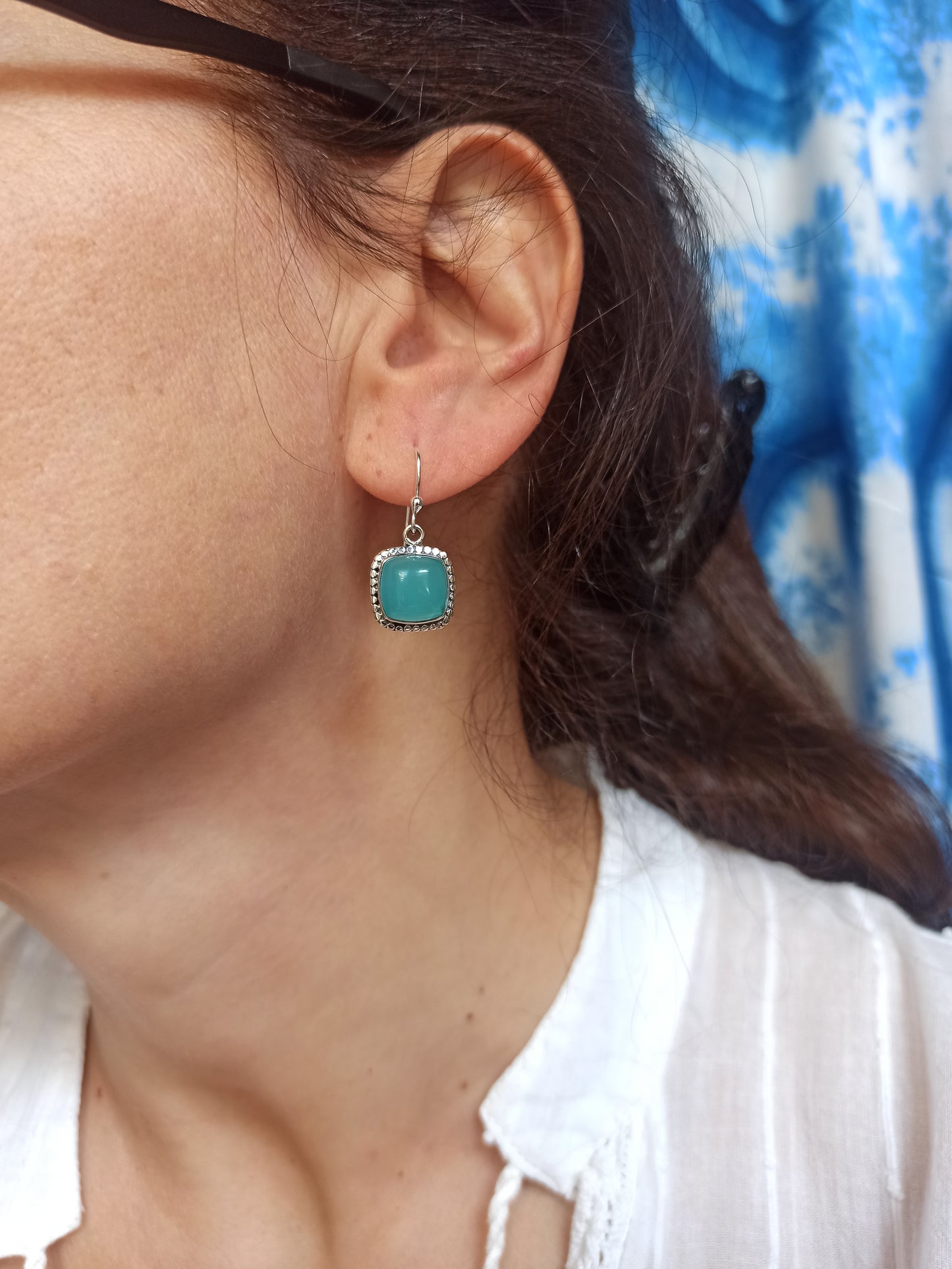 925 chalcedony silver earrings