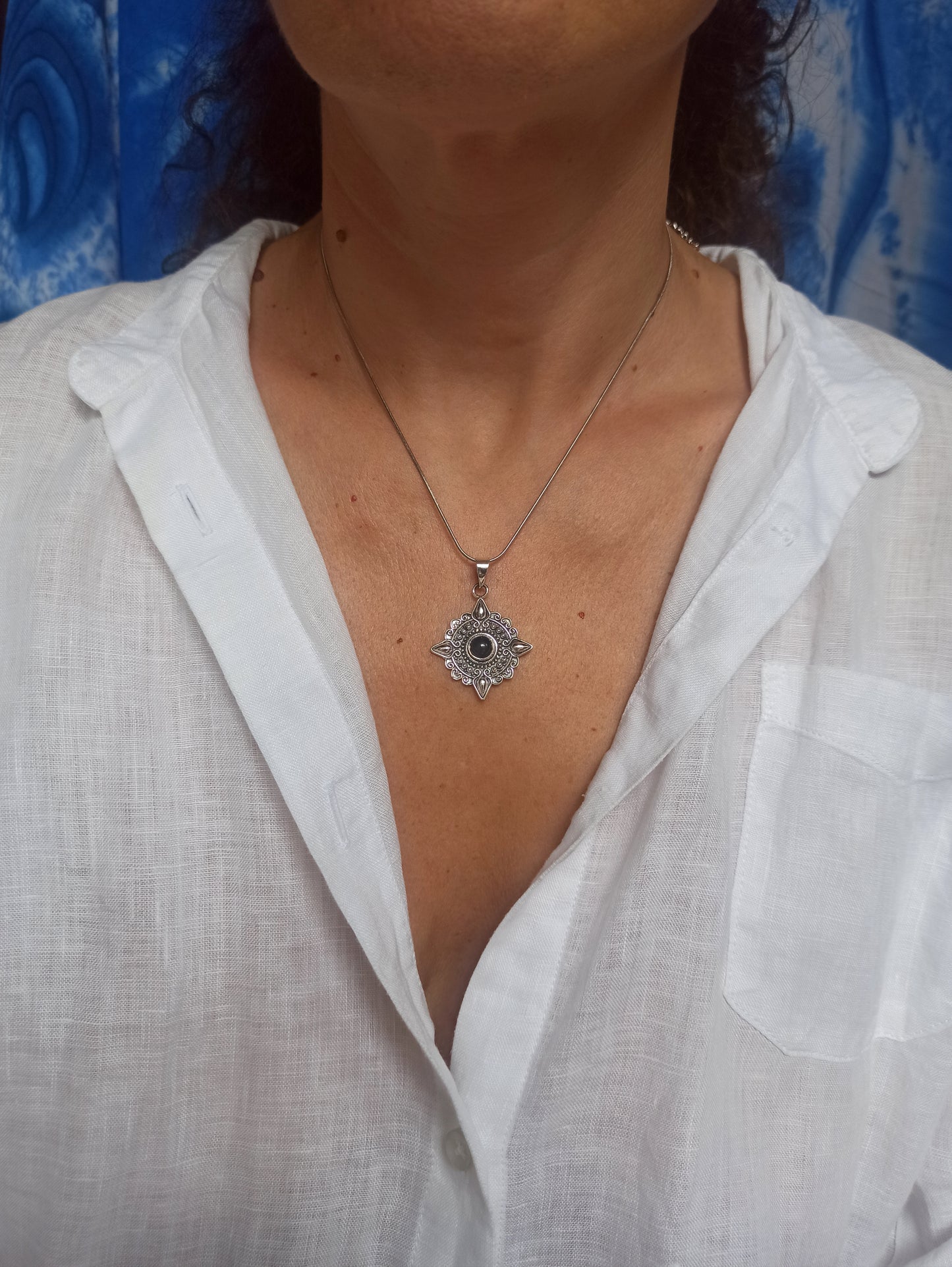 925 silver pendant with black onyx F1